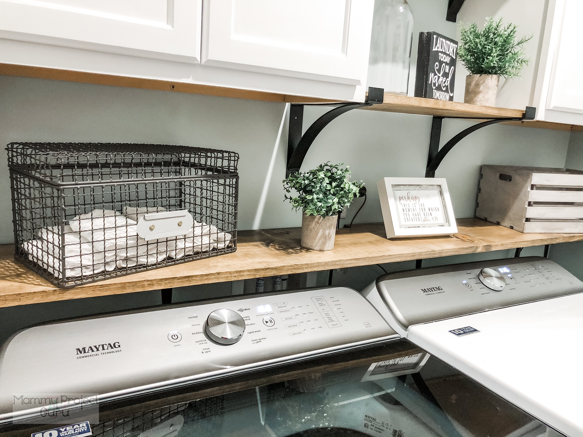 Washer and Dryer Topper, Laundry Room Organization, Farmhouse