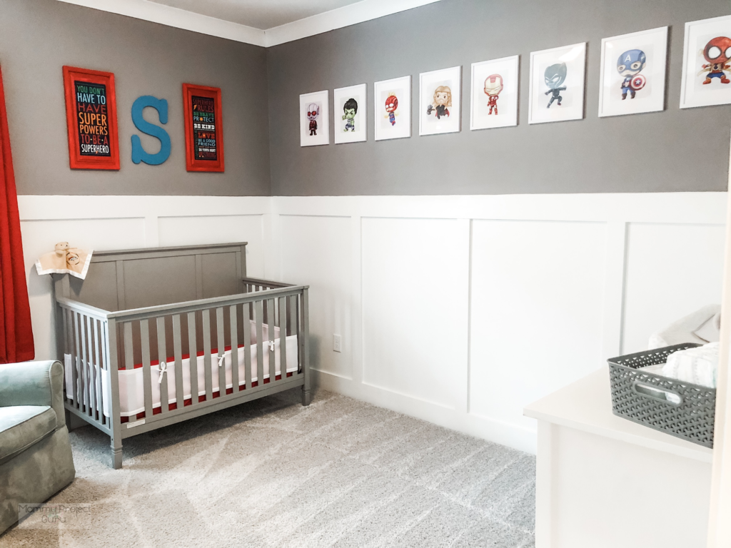Simple Baby Boy Superhero Nursery - The Mommy Project Guru